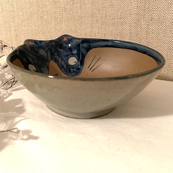 Kotobuki NEW Ceramic Bowl " Tuxie" The Cat Blue - Picture 5 of 9